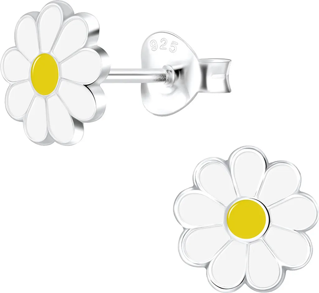 Orecchini Daisy Argento 925 Bambina | Design Floreale Minimal ed Elegante