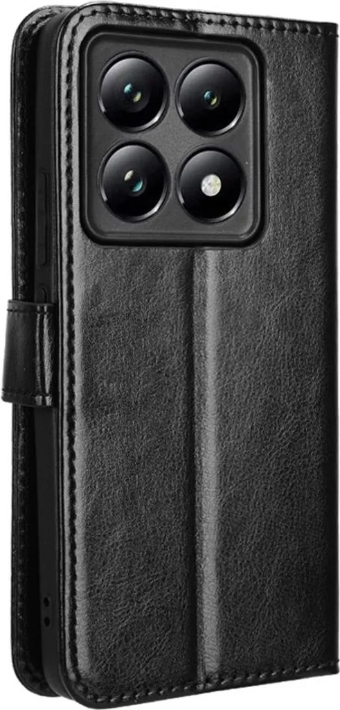 Custodia in pelle metallizzata per Xiaomi 14T Nero - 2