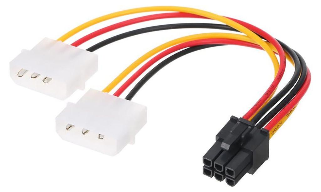 4p auf 6p Stromkabel Grafikkarte 4 Pin Molex auf 6 Pin PCI-Express PCIE Stromversorgungskabel