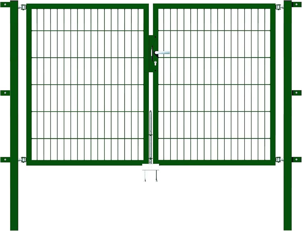 Alberts Doppeltor Flexo mit Zubehör, zum Einbetonieren, grün, Breite 250 cm, Höhe 120 cm