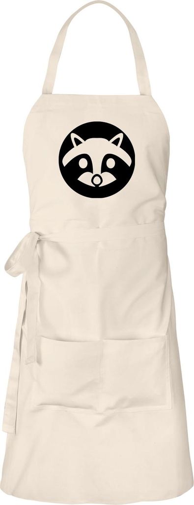 Huuraa Schürze Waschbär Kopf Silhouette Natur mit Taschen Baumwolle Kochschürze Geschenkidee