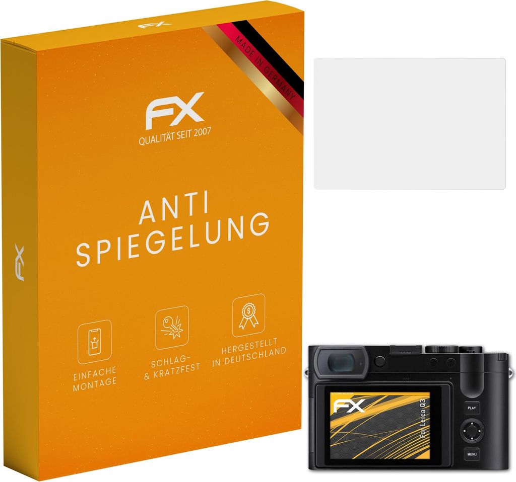 atFoliX FX-Antireflex 3x Schutzfolie kompatibel mit Leica Q3 Displayfolie
