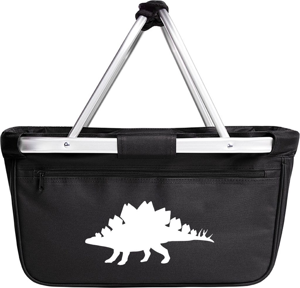 Huuraa Einkaufskorb Stegosaurus Dinosaurier 20 Liter Black faltbarer Tragekorb Geschenkidee