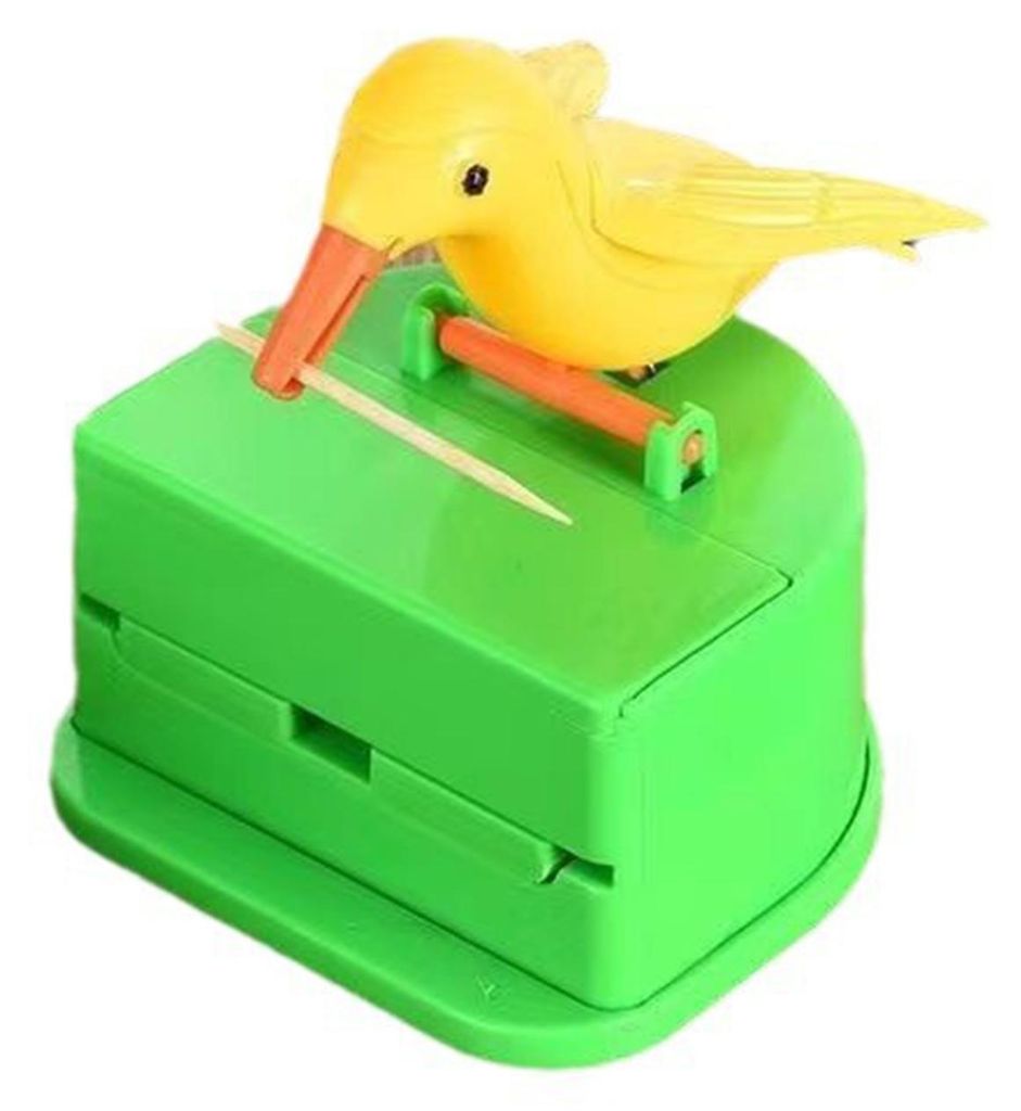 Zahnstocherspender in Vogelform, Specht-Zahnstocherhalter, freihändig, tragbar, für Zuhause, Büro, Restaurant, Schreibtisch, automatischer Zahns...