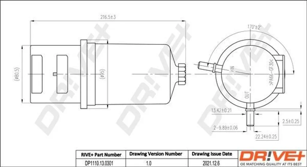 Filtre à carburant Dr!ve+ DP1110.13.0301 pour Amarok - OE 2H0127401B