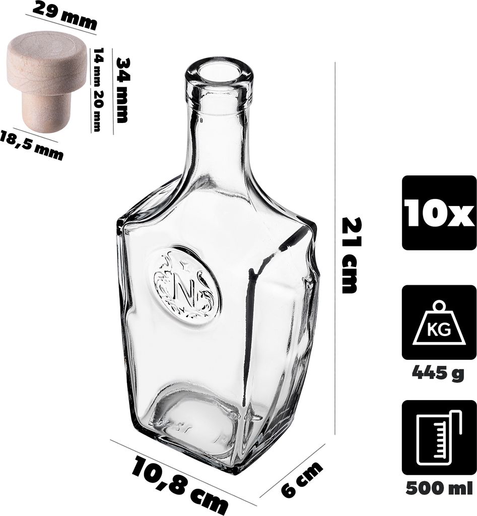 Bottiglie Vetro 250 Ml Con Tappo A Vite - 50 Pezzi Per Liquori, Oli E Succhi, Design Elegante - Foto 11