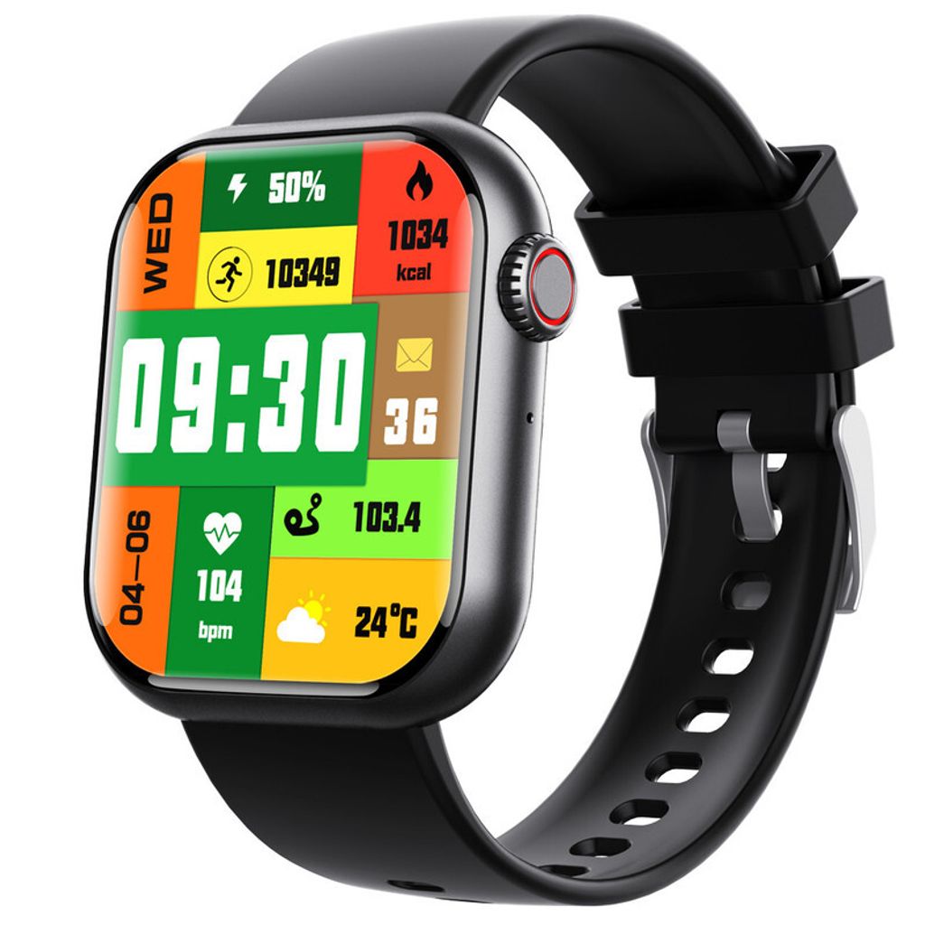 Smartwatch mit Talk, 1,9-Zoll-HD-Uhr, Bluetooth 5.3, Schwarz