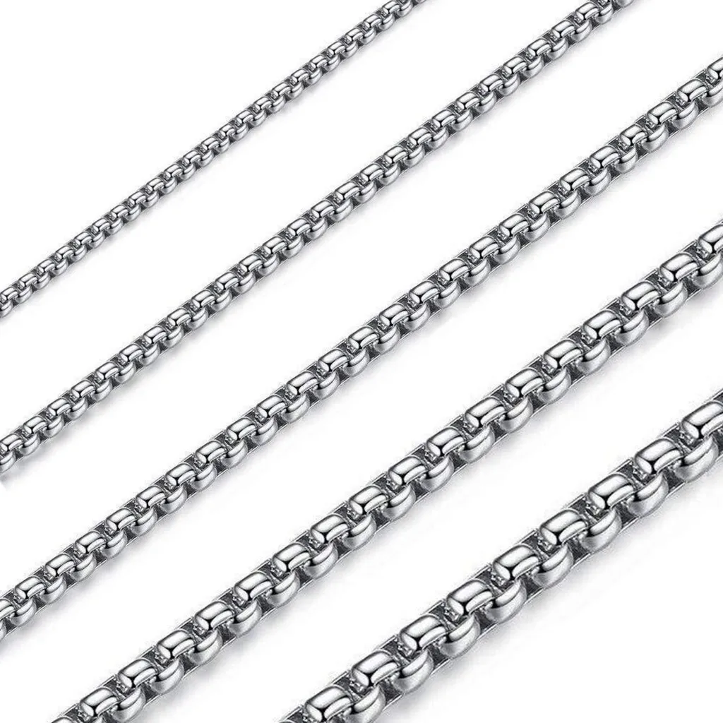Flongo Catena di ricambio per collana da uomo in acciaio inox, catena da 61 cm