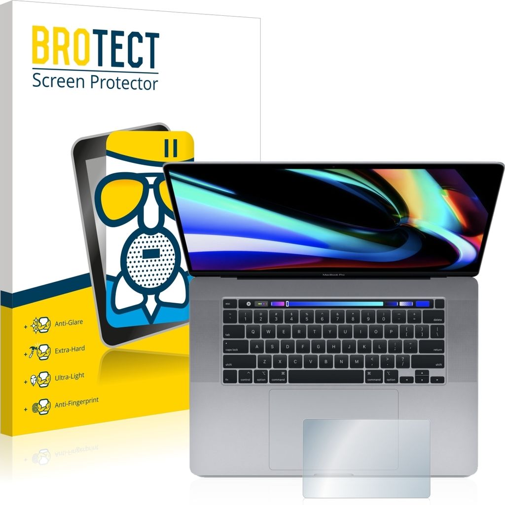 BROTECT Entspiegelungs Schutzglas für Apple MacBook Pro 16" 2019 (Touch Trackpad) Schutzfolie Panzer Folie Glas Display Schutz matt