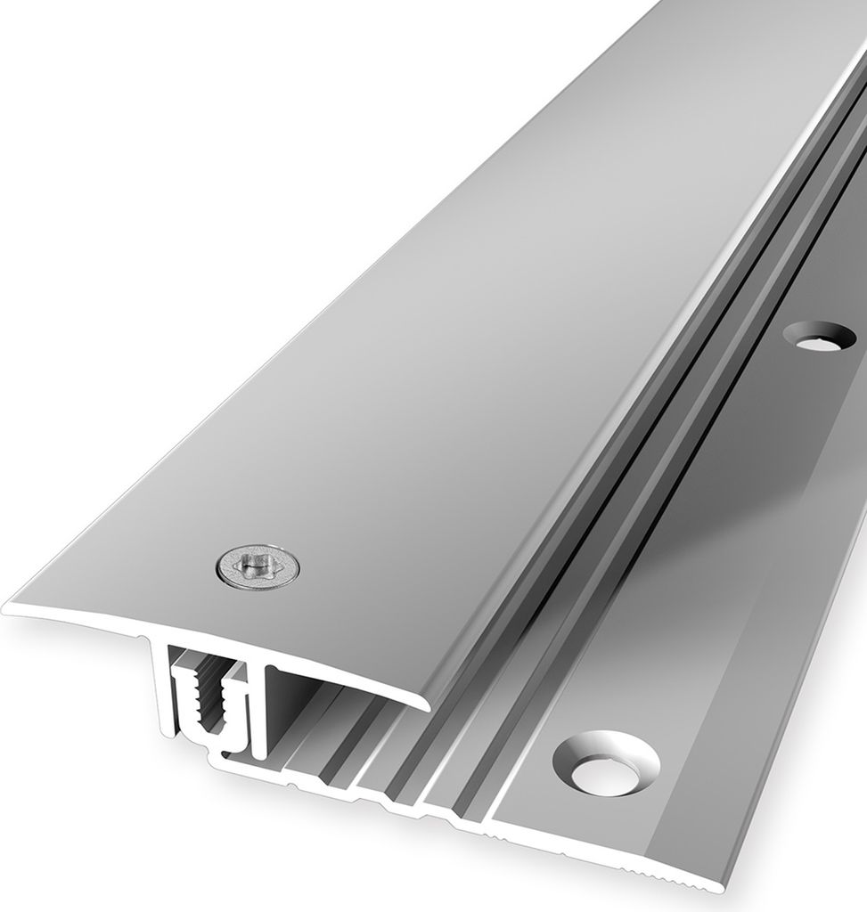 PROVISTON | Einschubprofil | Übergangsprofil | Breite: 34 mm | Höhenausgleich: 6.5 - 16 mm | Länge: 1000 mm | Aluminiumprofil | Silber | 1 Stück