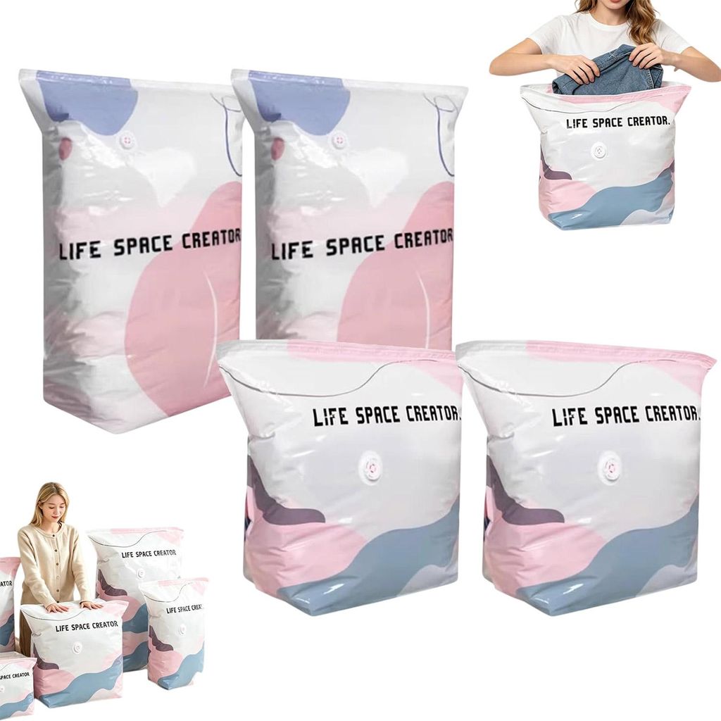 Vakuumbeutel für Kleidung 4er Set, Kompressionsbeutel ohne Produktbild 