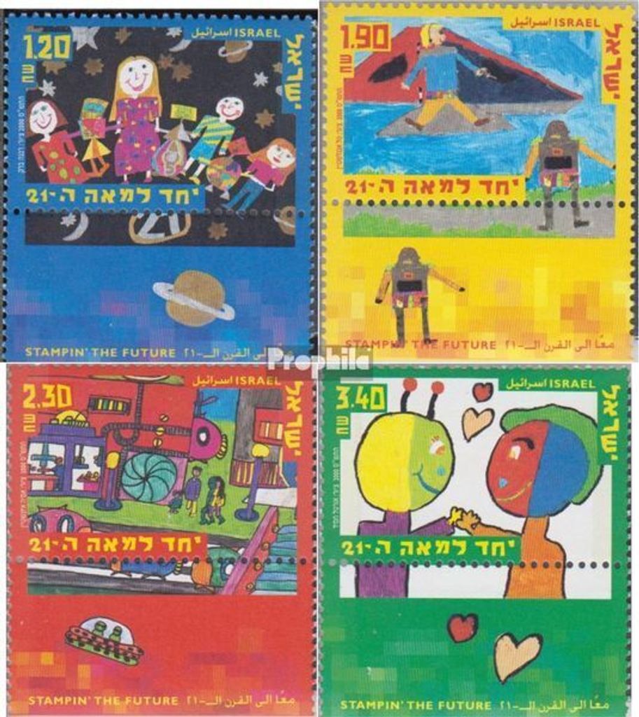 Briefmarken Israel 2000 Mi 1537-1540 mit Tab (kompl.Ausg.) postfrisch Malwettbewerb für Kinder