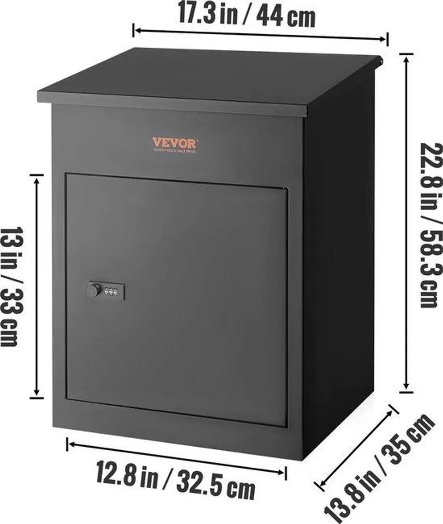 Boîte à colis sécurisée avec code - Acier noir résistant 58 cm haut