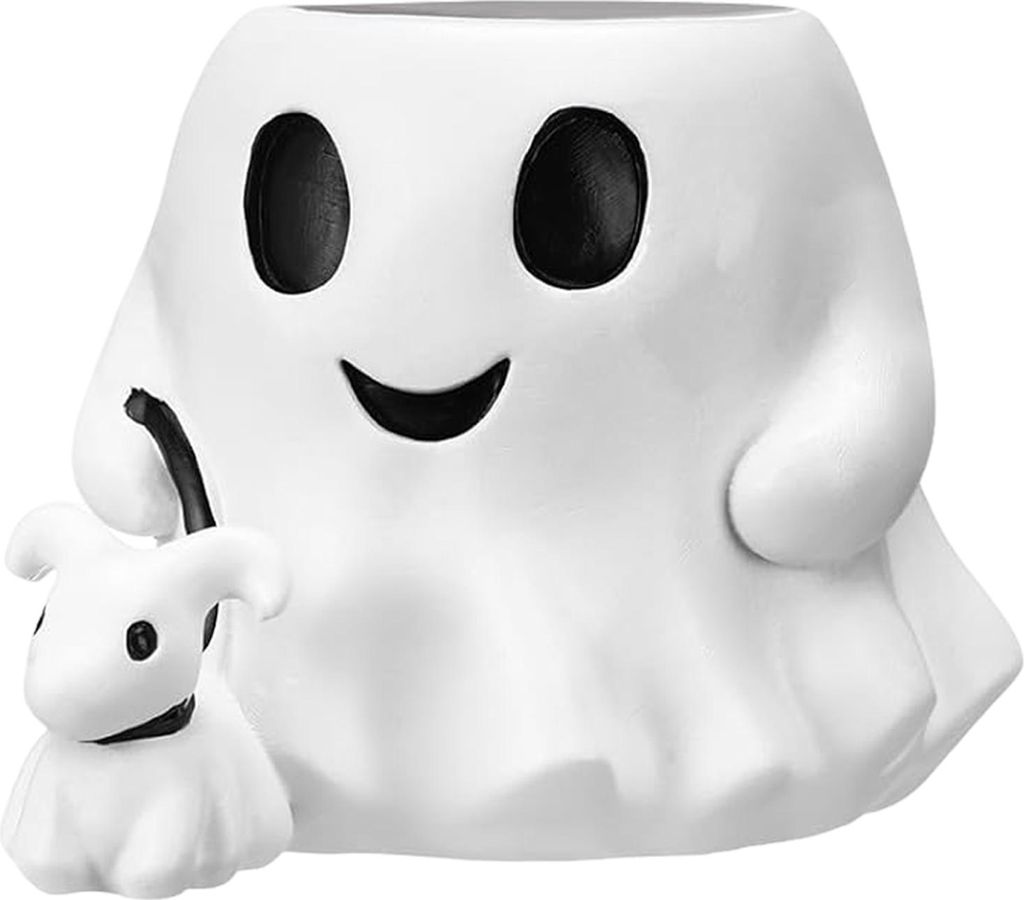 Ghost Walking Dog Eimer Süßigkeitenschalenhalter Eimer Große Kapazität Indoor Outdoor Halloween Pflanztopf Nachbildung