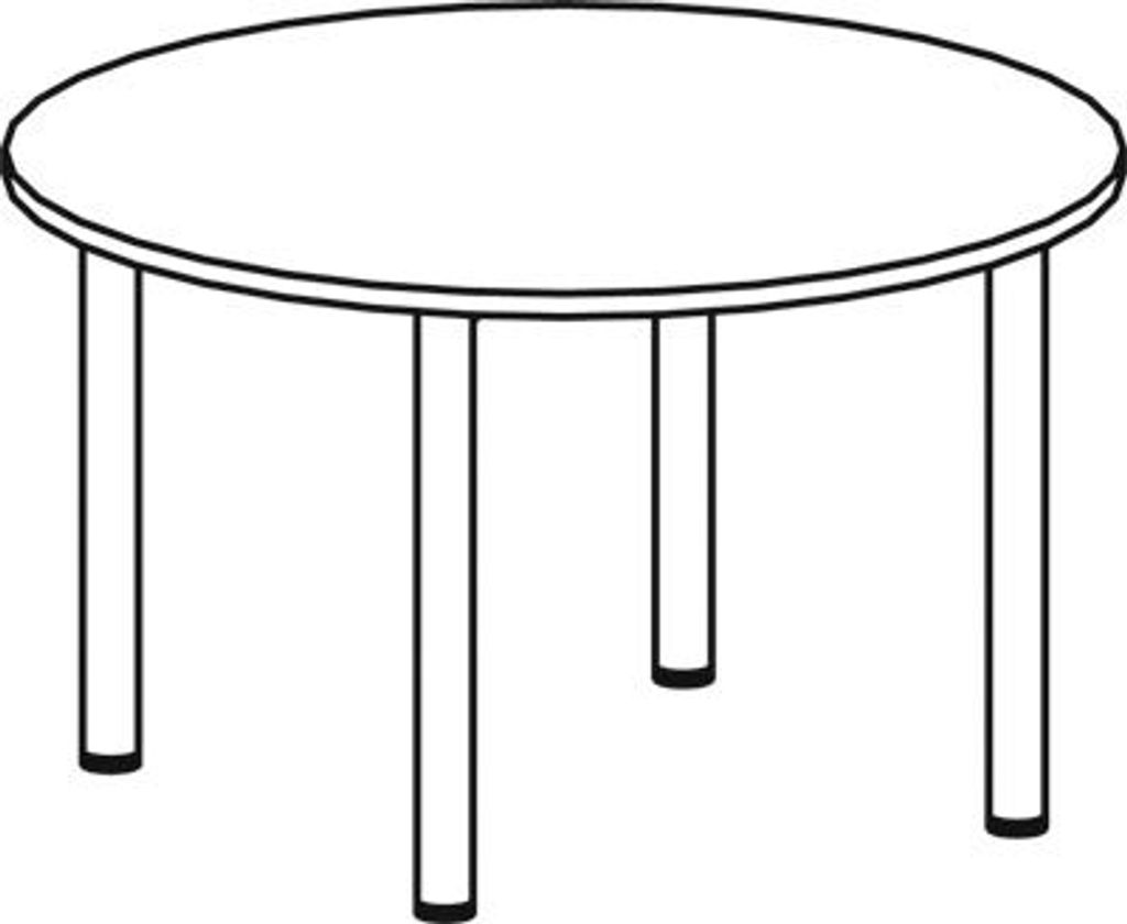 Konferenztisch, Durchm.xH 1200x720 mm, Rund, 4-Fuß-Gestell, Platten-/Gestellfarbe buche/silber
