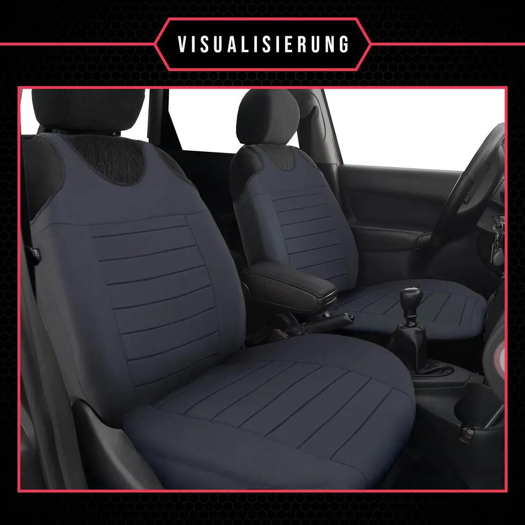 Coprisedili Auto Ford Fiesta MK4 Grigio Universali Set 2 Posti Anteriori - 5