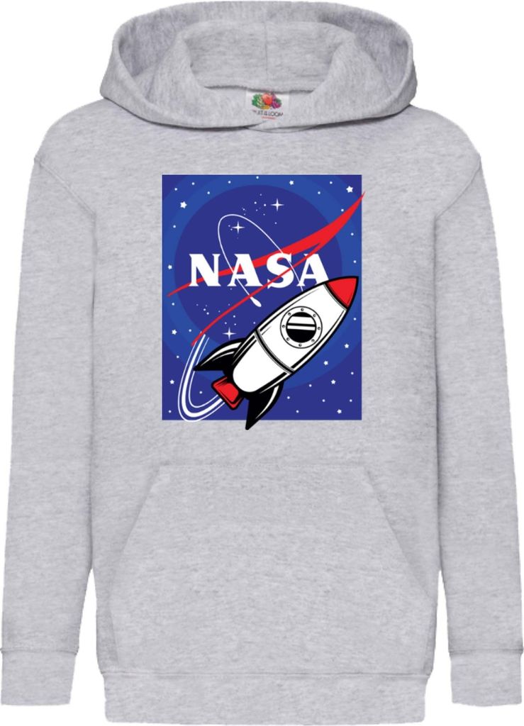 Kinder Kapuzenpullover Nasa Space Theme Nasa 009, 9-11 Jahr - 140 / Grau