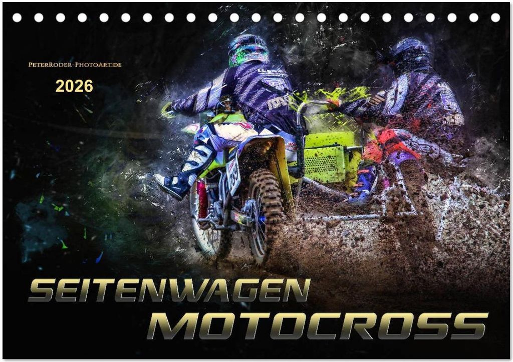Seitenwagen Motocross (Tischkalender 2026 DIN A5 quer), CALVENDO Monatskalender