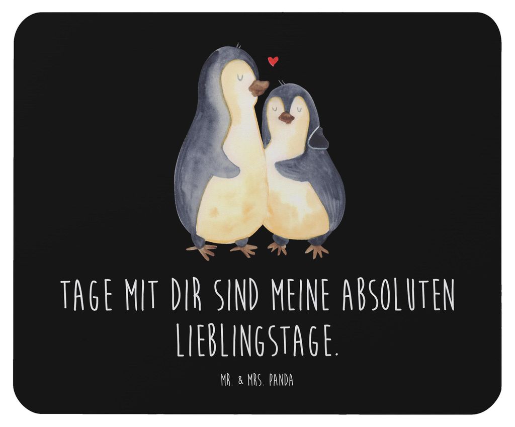 Mr. & Mrs. Panda Mouse Pad Pinguin umarmen - Schwarz - Produktbild 