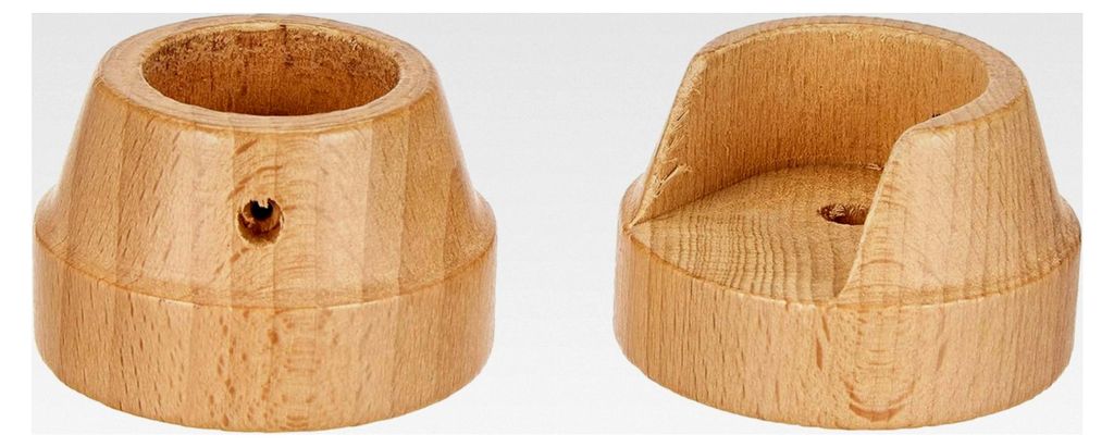 Wandlager für Gardinenstangen mit Ø 28 mm, inklusive Befestigungsmaterial, Wandmontage, Holz, Natur, 2 Stück