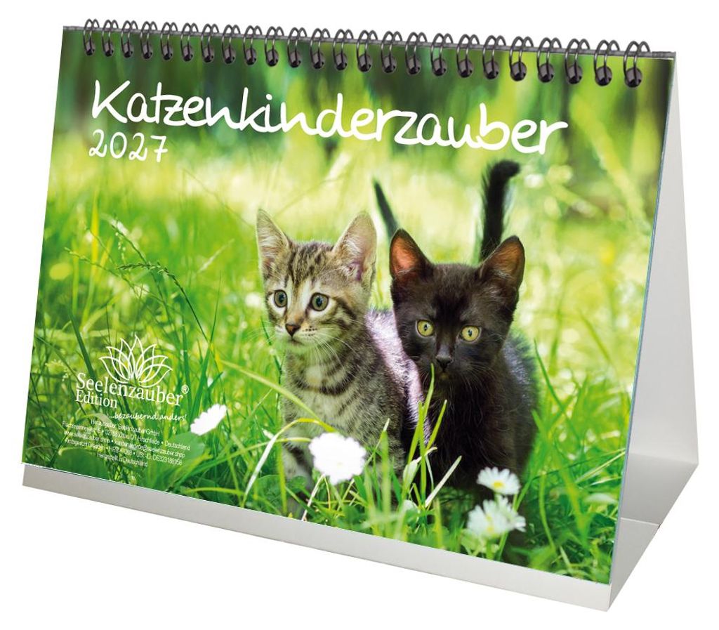 Katzenkinderzauber DIN A5 Tischkalender für 2027 Katzenkinder Katzenbabys - Seelenzauber