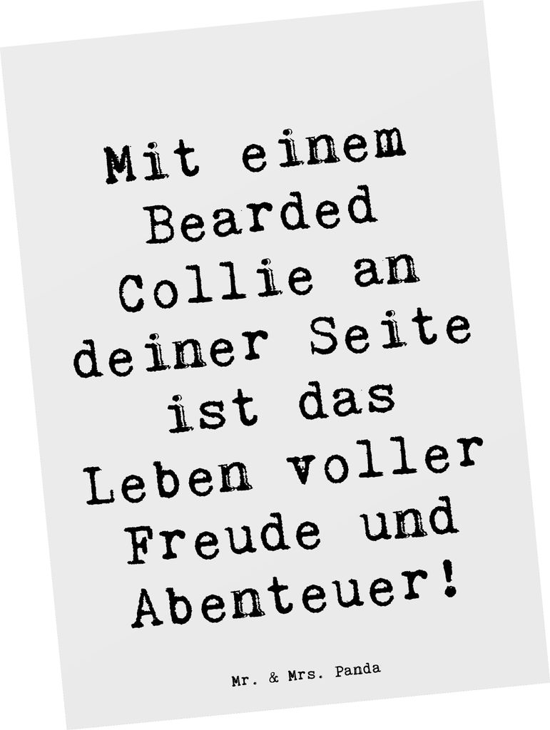 Mr. & Mrs. Panda Postkarte Spruch Bearded Collie Freund - Produktbild 