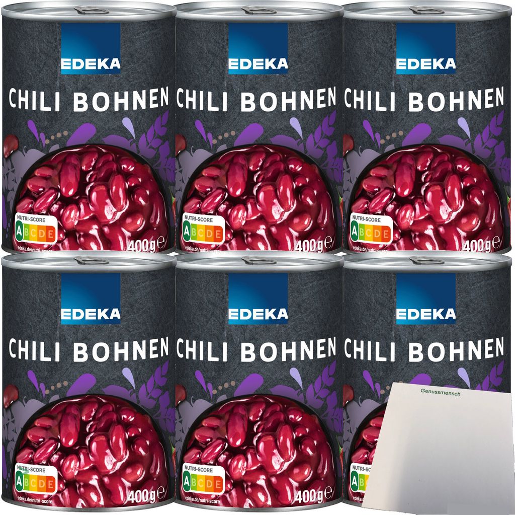 Edeka Chili-Bohnen in feurig-mexikanischer Sauce 6er Pack (6x400g Dose) + usy Block