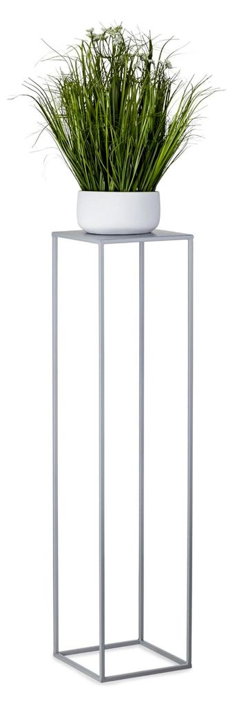 Blumenständer Metall Grau 106 cm Hoch - Stabiler Pflanzenständer aus Metall - Dekorationsständer für Wohnzimmer, Schlafzimmer oder Büro