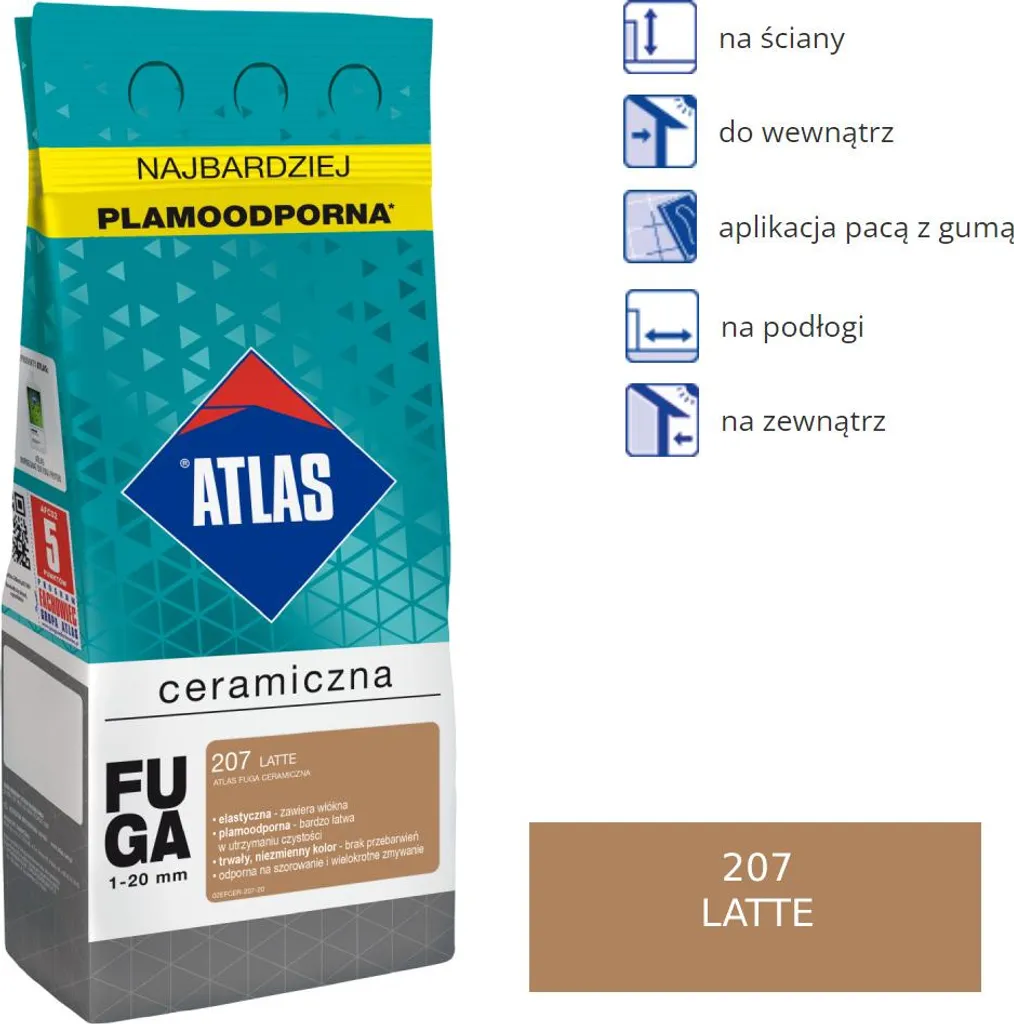 Fuga Ceramica ATLAS 207 Latte 5kg: Colore Caldo per Ambienti di Lusso