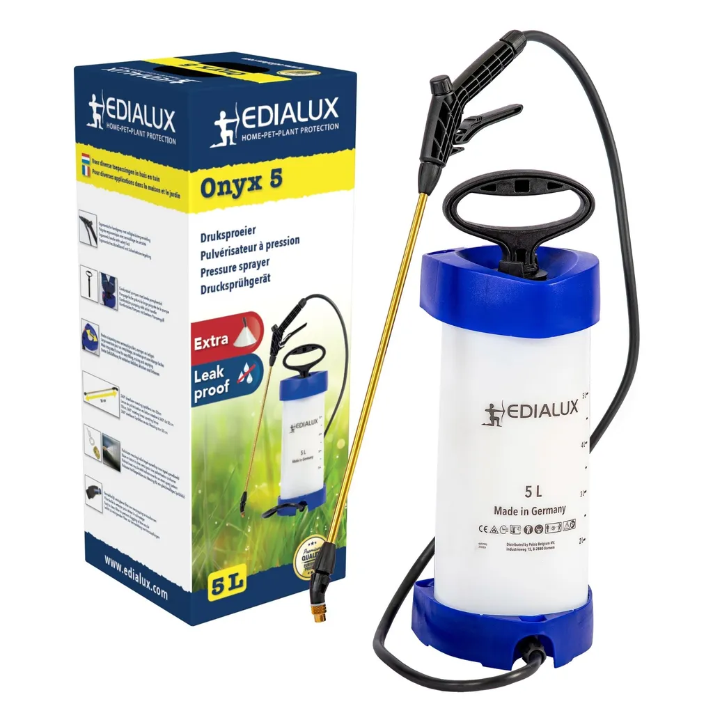 Edialux Pulvérisateur à pression 5L pour jardin et entretien du gazon