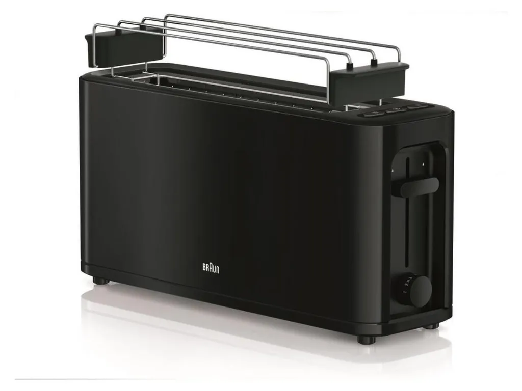 Toaster Braun HT3110 - Finissez-en avec le pain mal grillé, 1000W Noir