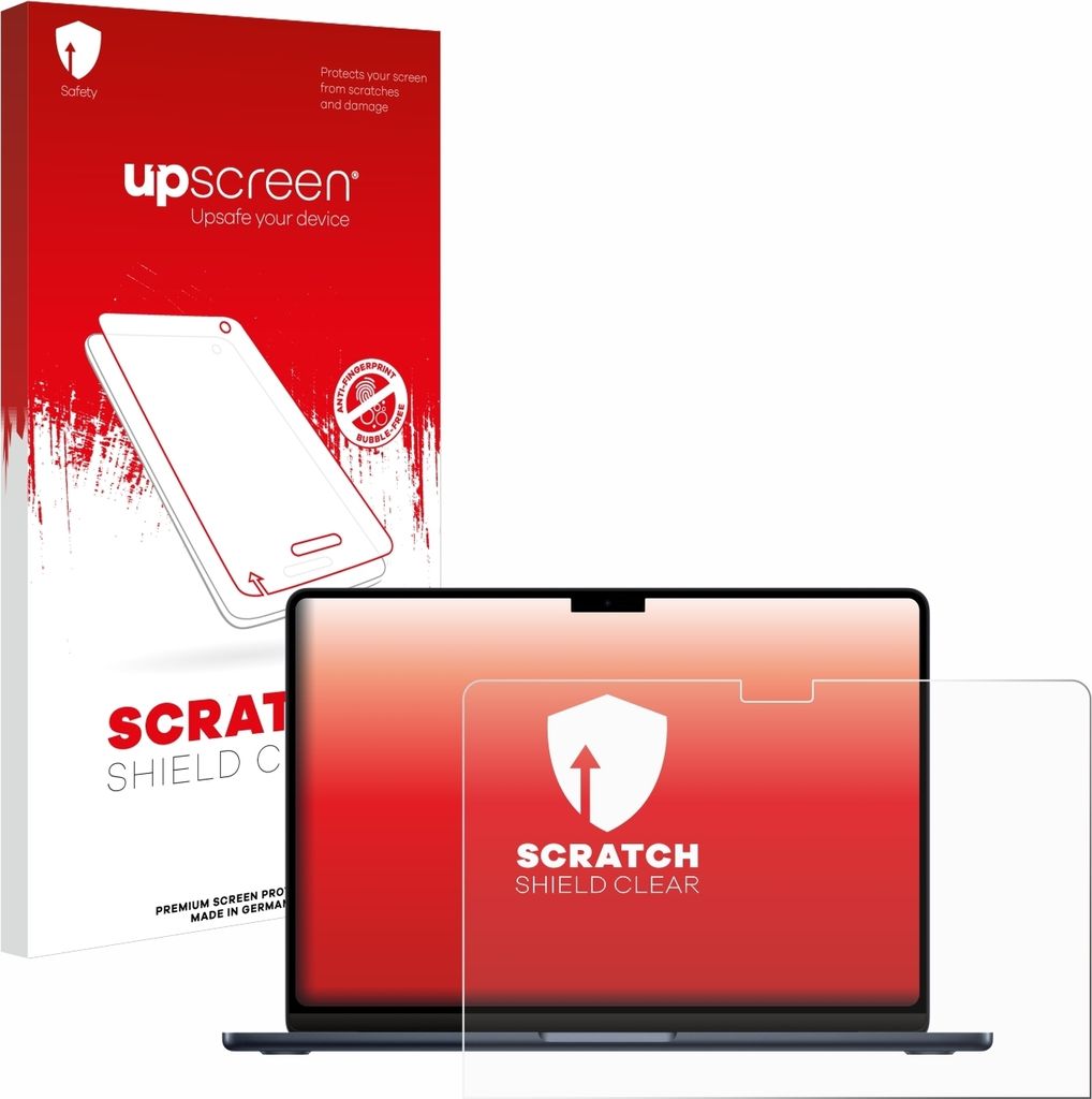 upscreen Schutzfolie für Apple MacBook Air 13" M3 2024 / M2 2022 Displayschutz Displayschutzfolie Folie Klar Transparent