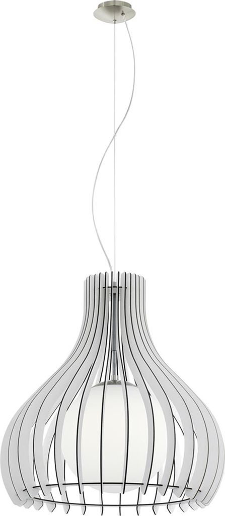 Eglo 96211 Tindori Hängeleuchte 50cm Nickel-Matt Weiß