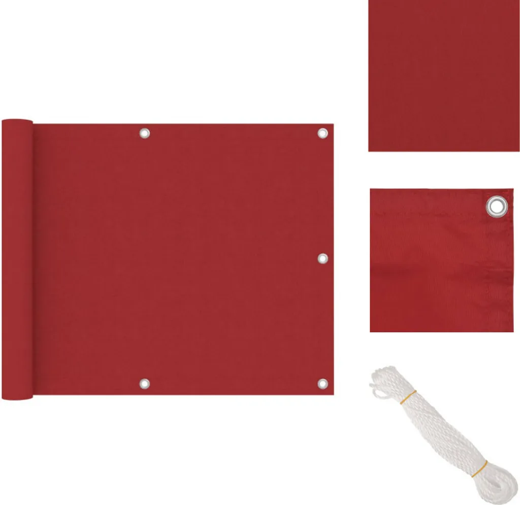 Schermo Privacy Rosso per Balcone 75x500 cm | Tessuto Oxford Premium
