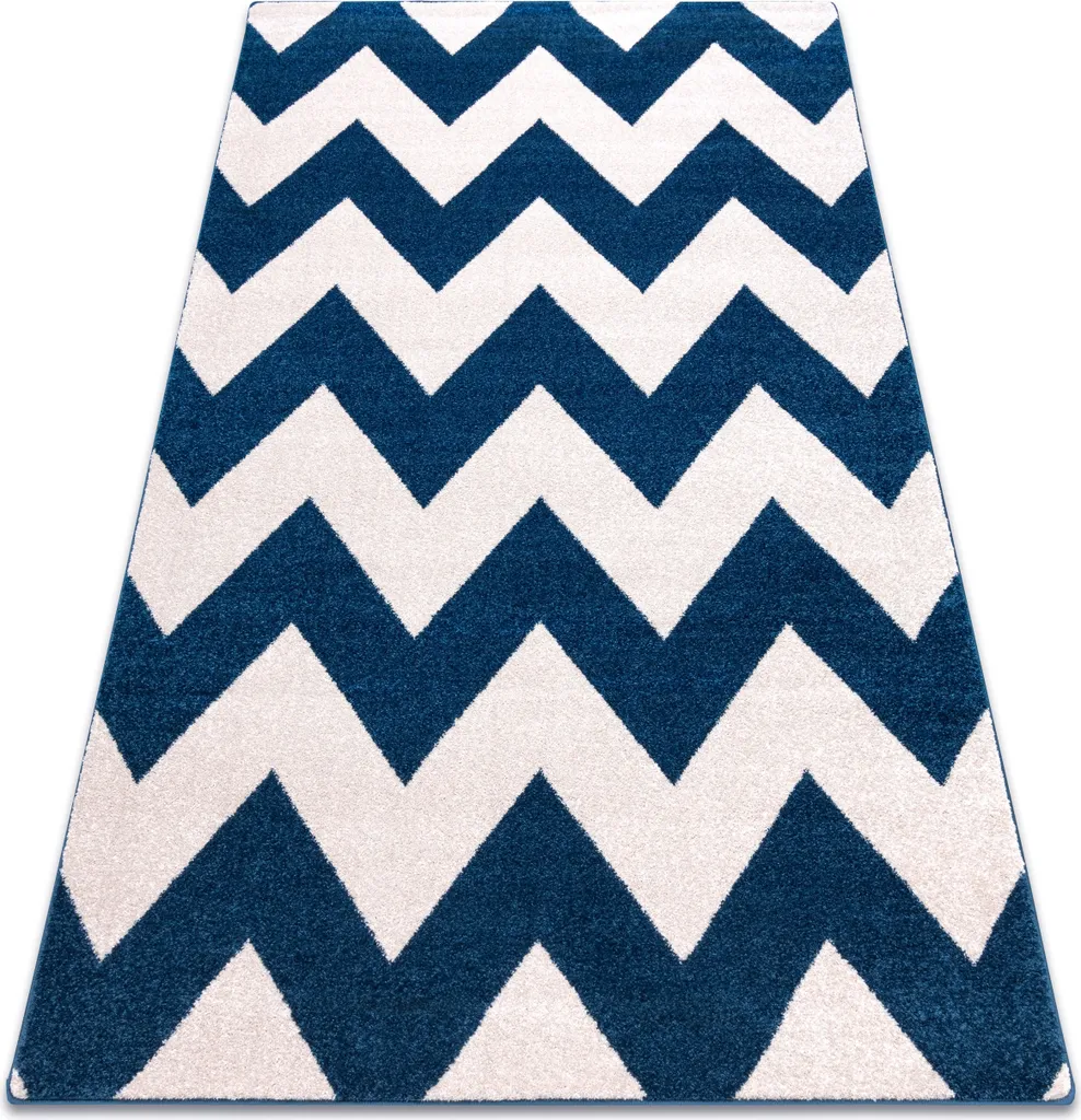 Tapis Zigzag Bleu SKETCH FA66 - Texture Douce et Finition Premium 180x270