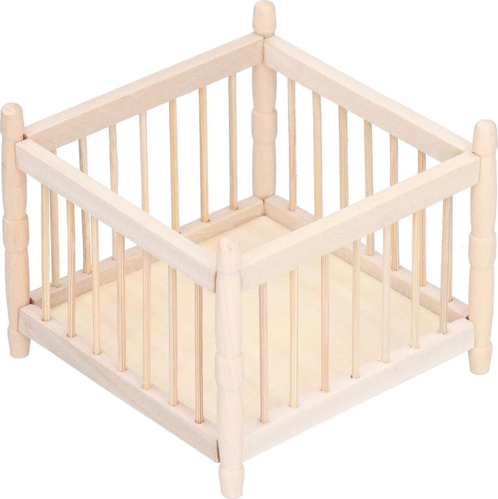 Maßstab 1:12 Puppenhaus Babybett Holzwiege Kinderbett Miniaturhaus Sammlung Zubehör