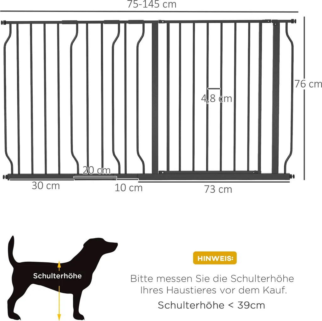 Barrière Chien à Double Verrouillage 145 cm avec Ouverture Bidirection - 3