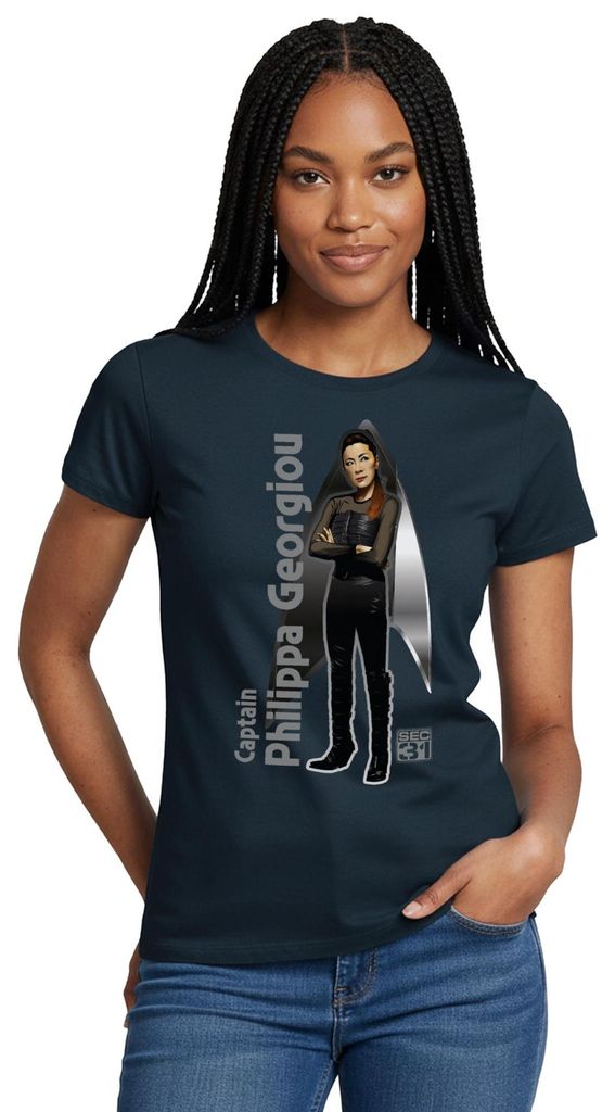 Spreadshirt Star Trek Discovery Captain Philippa Georgiou Frauen T-Shirt, M, Navy