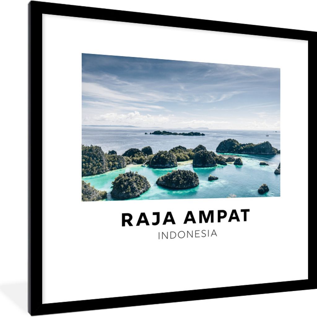 MuchoWow Gerahmtes Poster Indonesien - Natur - Wasser 40x40 cm - Poster mit Schwarzem Bilderrahmen Wandposter Rahmen Foto Bilder - Poster - Plaka...