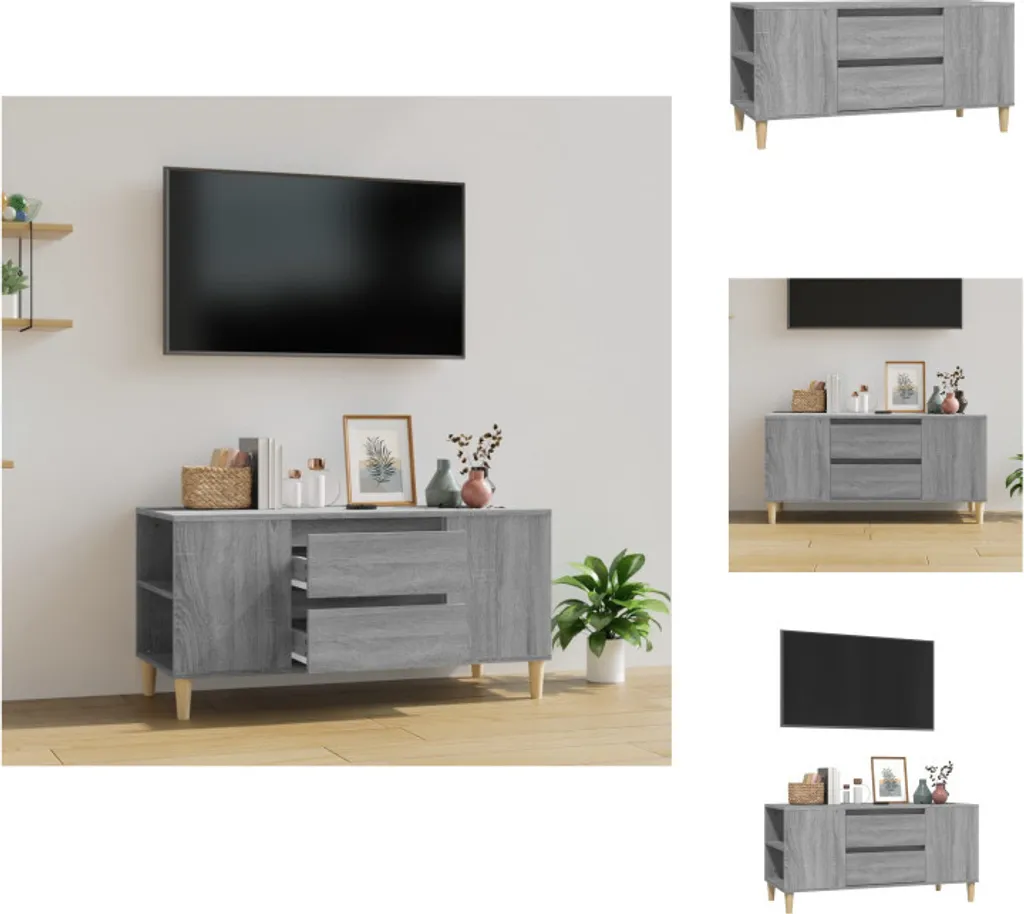 Porta TV Grigio Sonoma 102cm vidaXL - Design Moderno e Funzionale