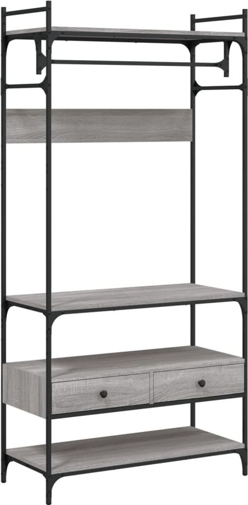 vidaXL Vešiak na oblečenie so zásuvkami Grey Sonoma Obrázok produktu 