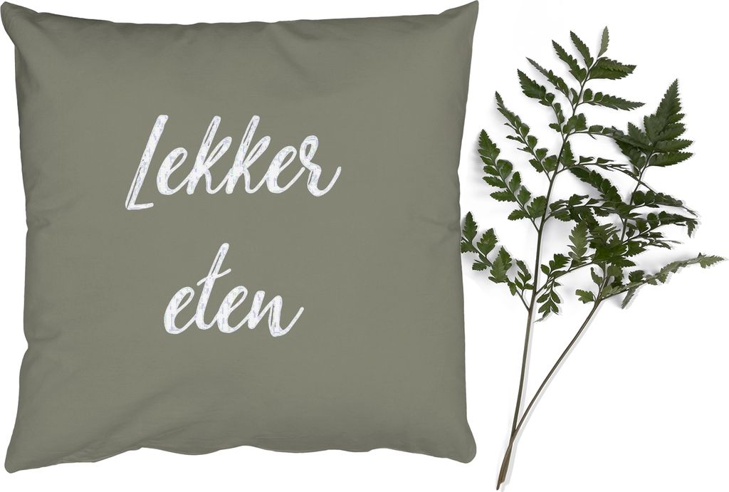 MuchoWow Zierkissen Sofakissen Wohnzimmer Dekokissen 45x45 cm Sprichwörter - Gutes Essen - Zitate - Schlafpolster - Polster für das Sofa