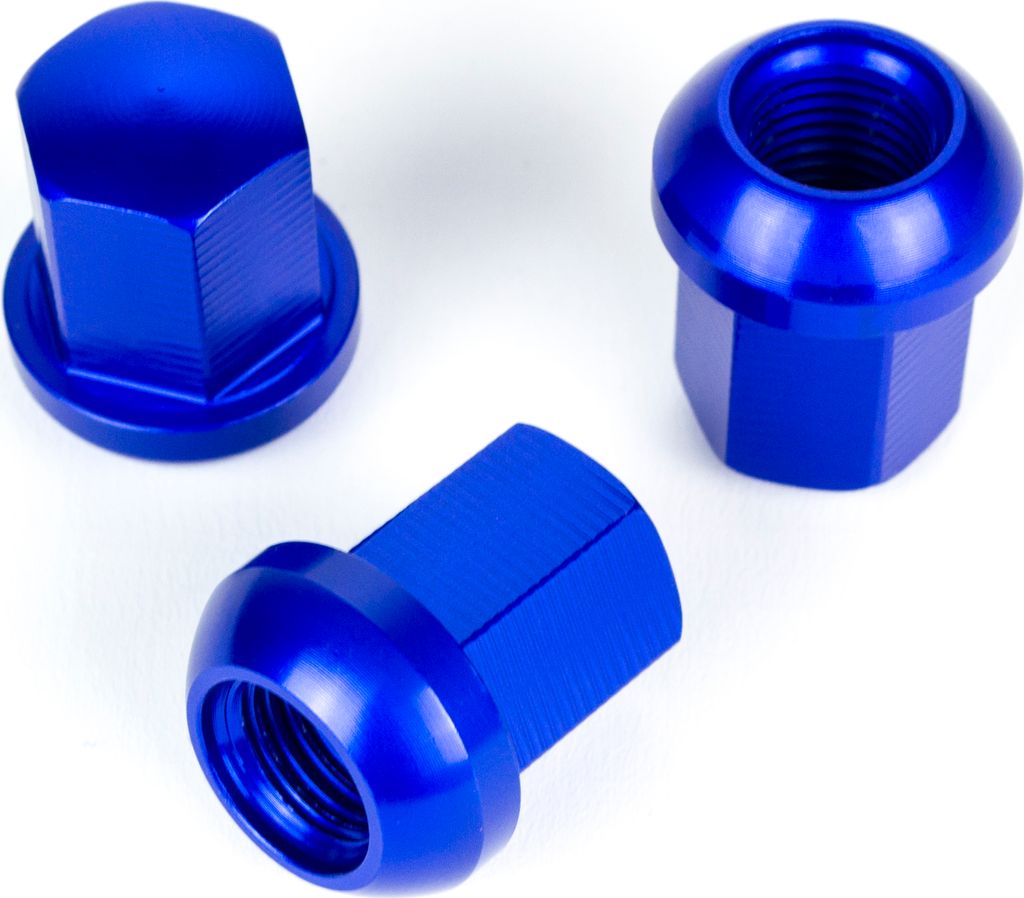 20x Radmuttern Kugelbund R14 M14x1,5x31mm SW19 Blau Aluminium Eloxiert