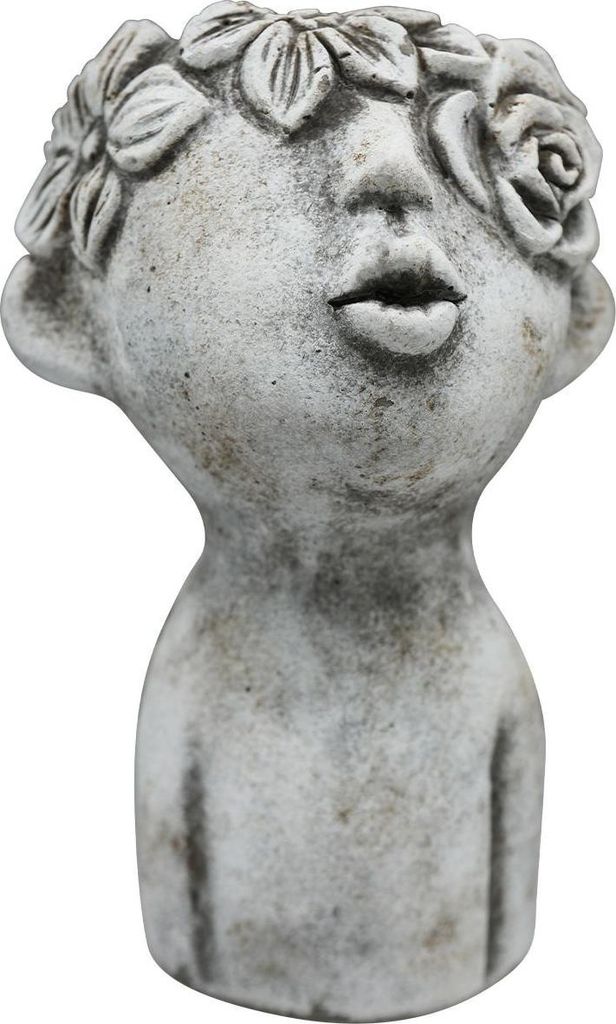 Exner | Blumentopf - 16 cm - Grau - Zement - Dekorative Skulptur - Wetterfest und Stabil