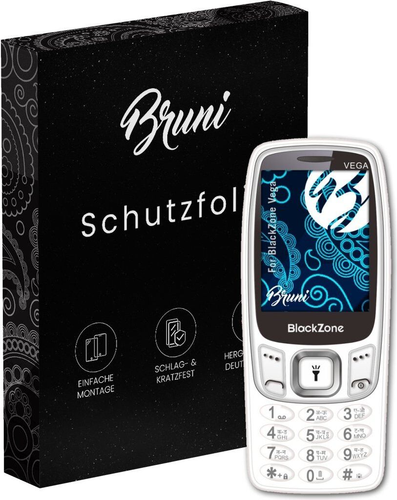 Bruni Basics-Clear 2x Schutzfolie kompatibel mit BlackZone Vega Folie