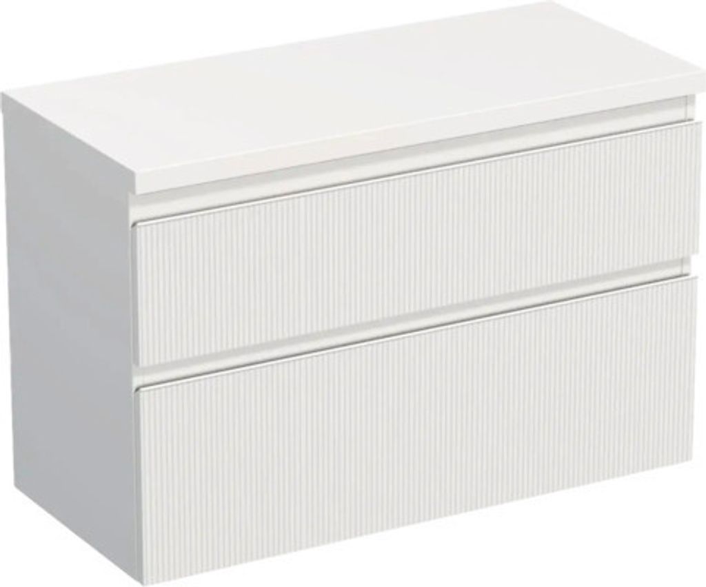Jungborn Waschtischunterschrank TRENTA BxHxT 96,7 x 64,6 x 44,5 cm Frontfarbe weiß matt TRE DESK 100 2Z W A8916