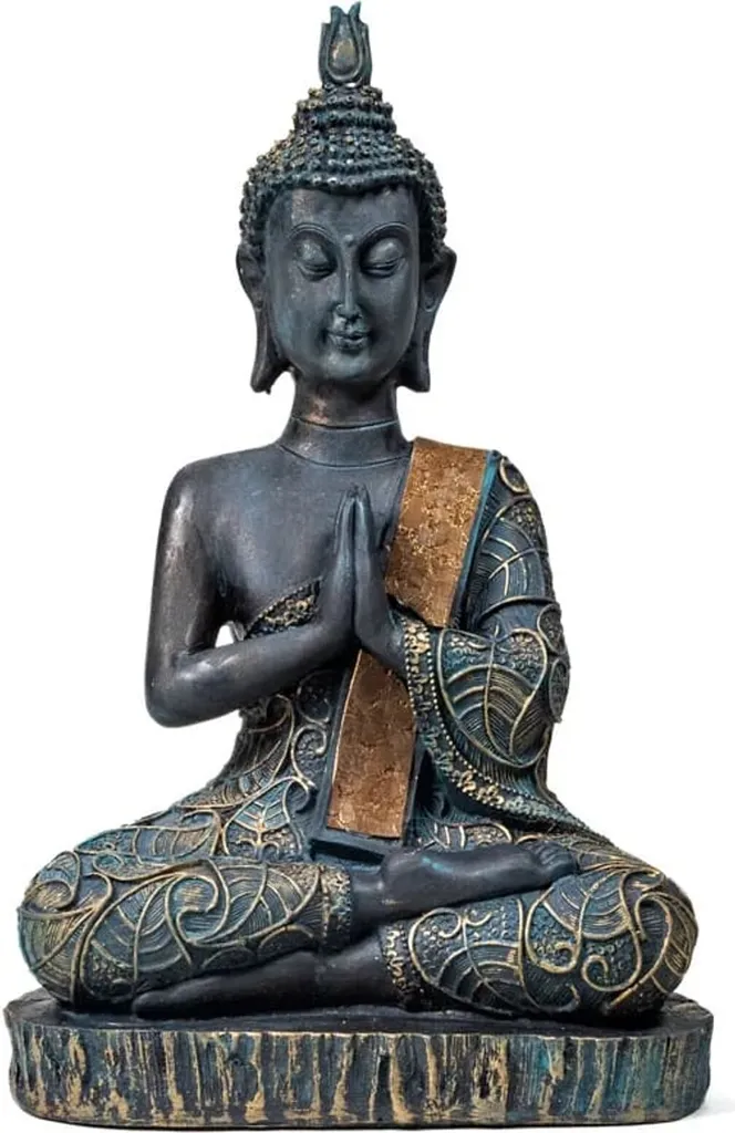 Statue Bouddha 22cm aspect antique pour une ambiance zen sans stress