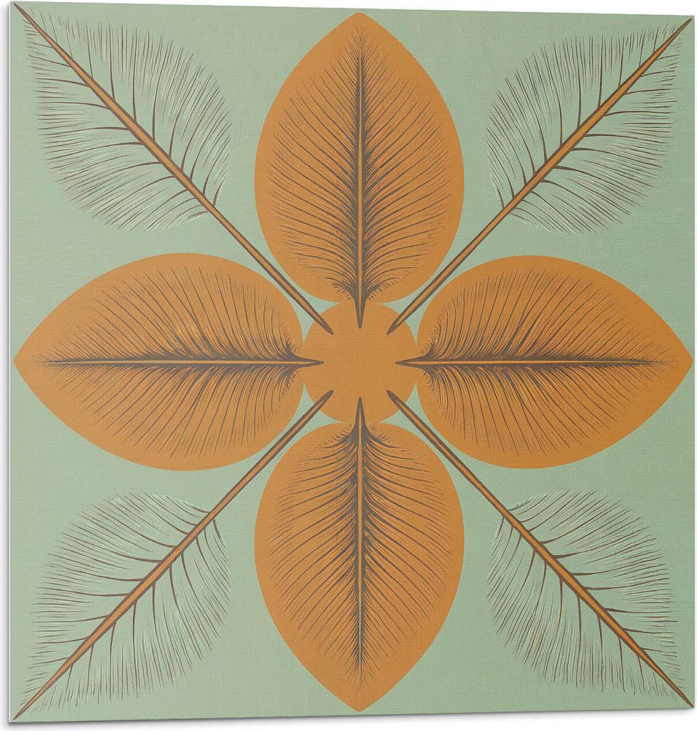 Blätter In Einem Symmetrischen Muster – Selbstklebend – Wandverkleidung – Wandpaneel – Wanddeko – Dekorative Wandpaneele – 3D Wandpane...