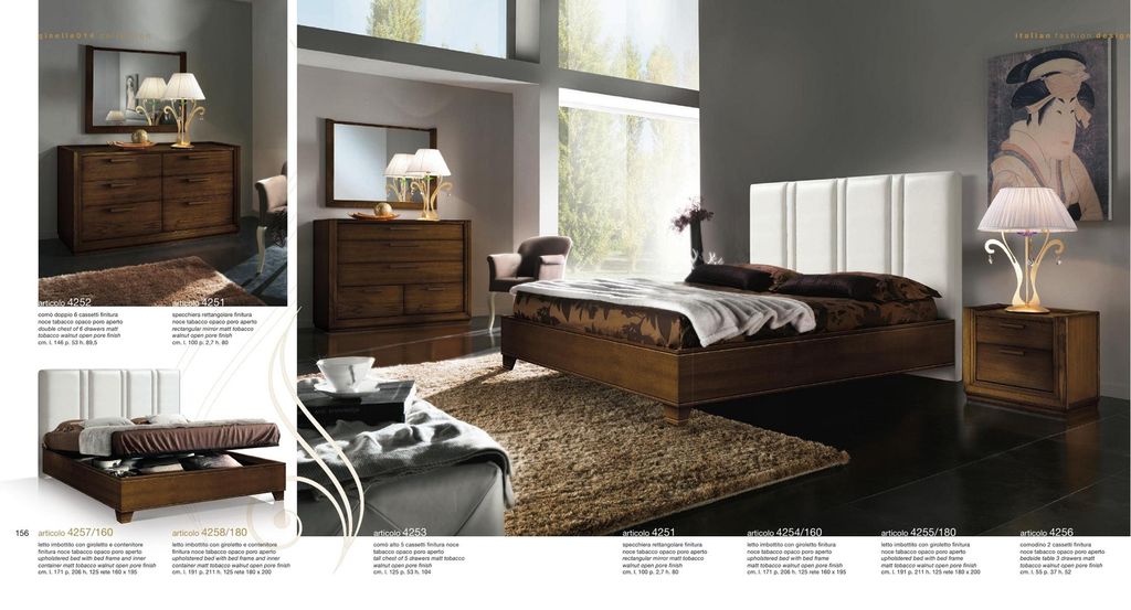 Schlafzimmer Bett Nachttisch Kommode Spiegel Doppel Polster Betten Luxus 5tlg.