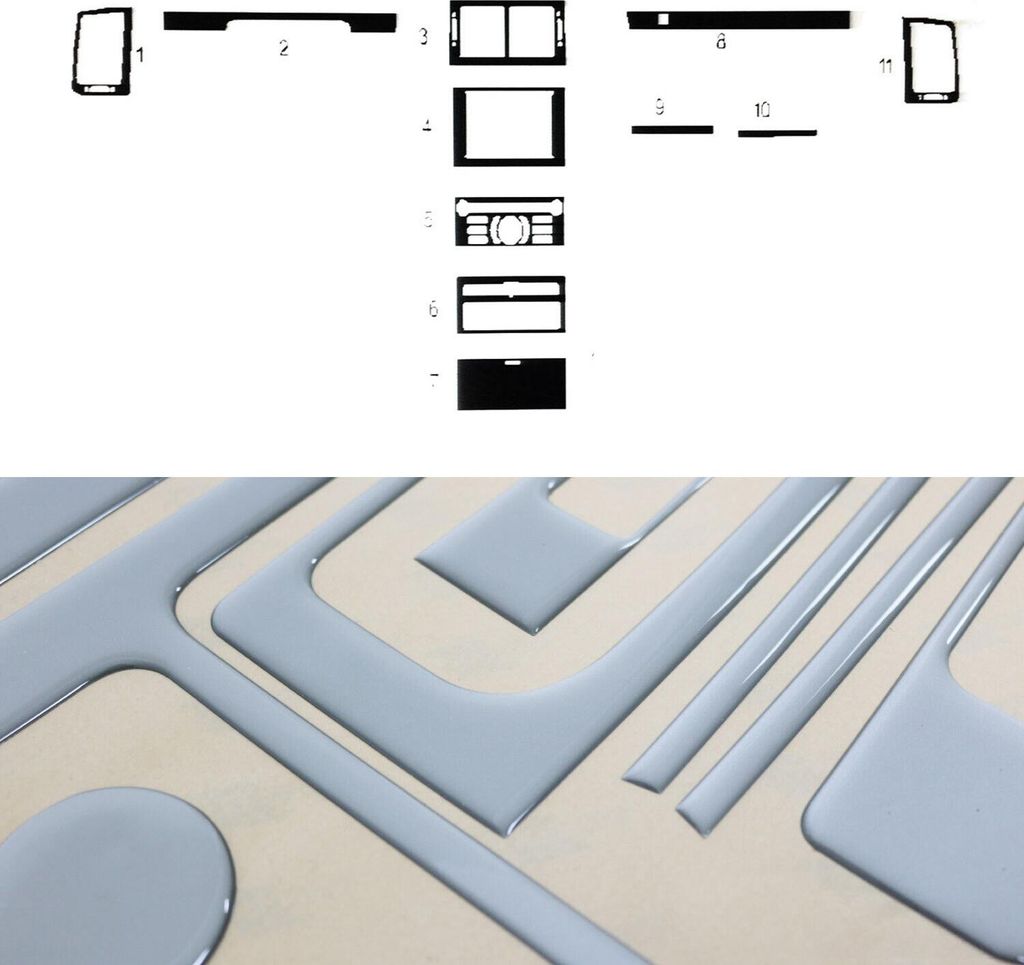 Innenraum Dekor Cockpit für Peugeot 407 2004-2011 Aluminium Optik 11tlg